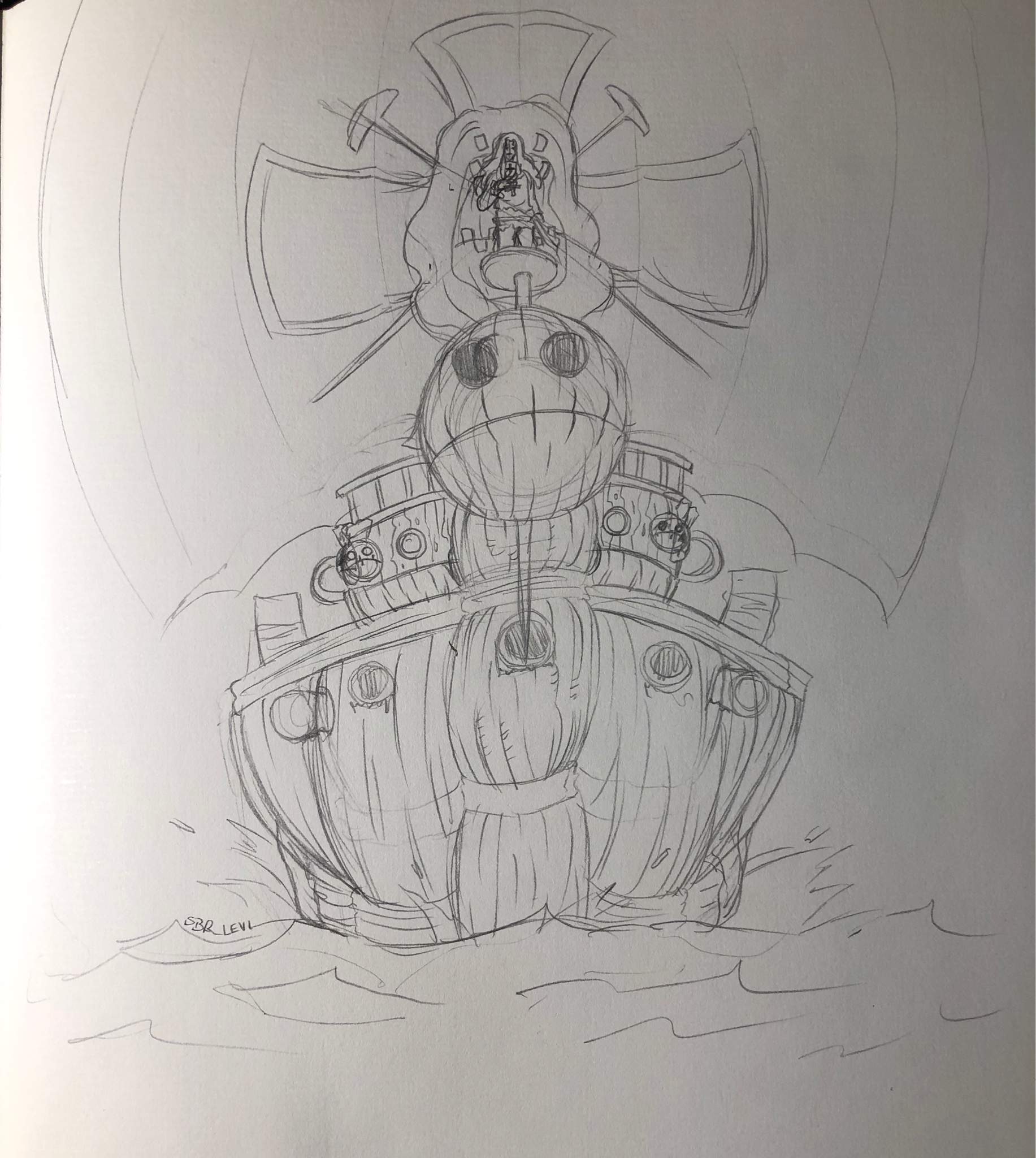 Basil Hawkins ship drawing • | One Piece Amino