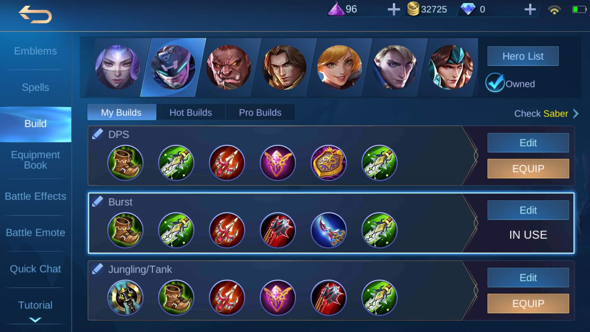 Mobile legends builds