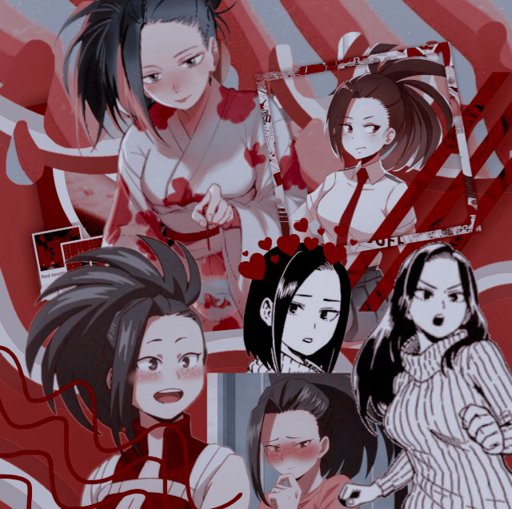 collages with Momo Yaoyorozu.