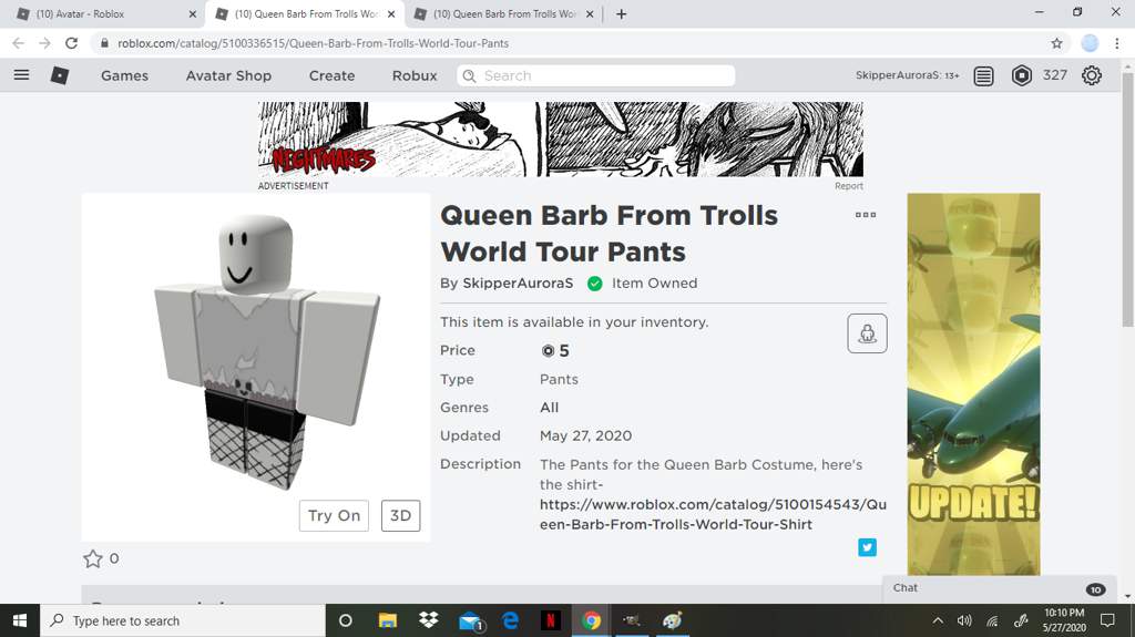 Roblox Queen Barb Clothes Attempt Trolls Amino Amino - roblox inventory tour