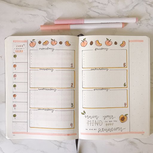 Weekly Spread Strawberry Love 🍓 ️ | Bullet Journal Amino