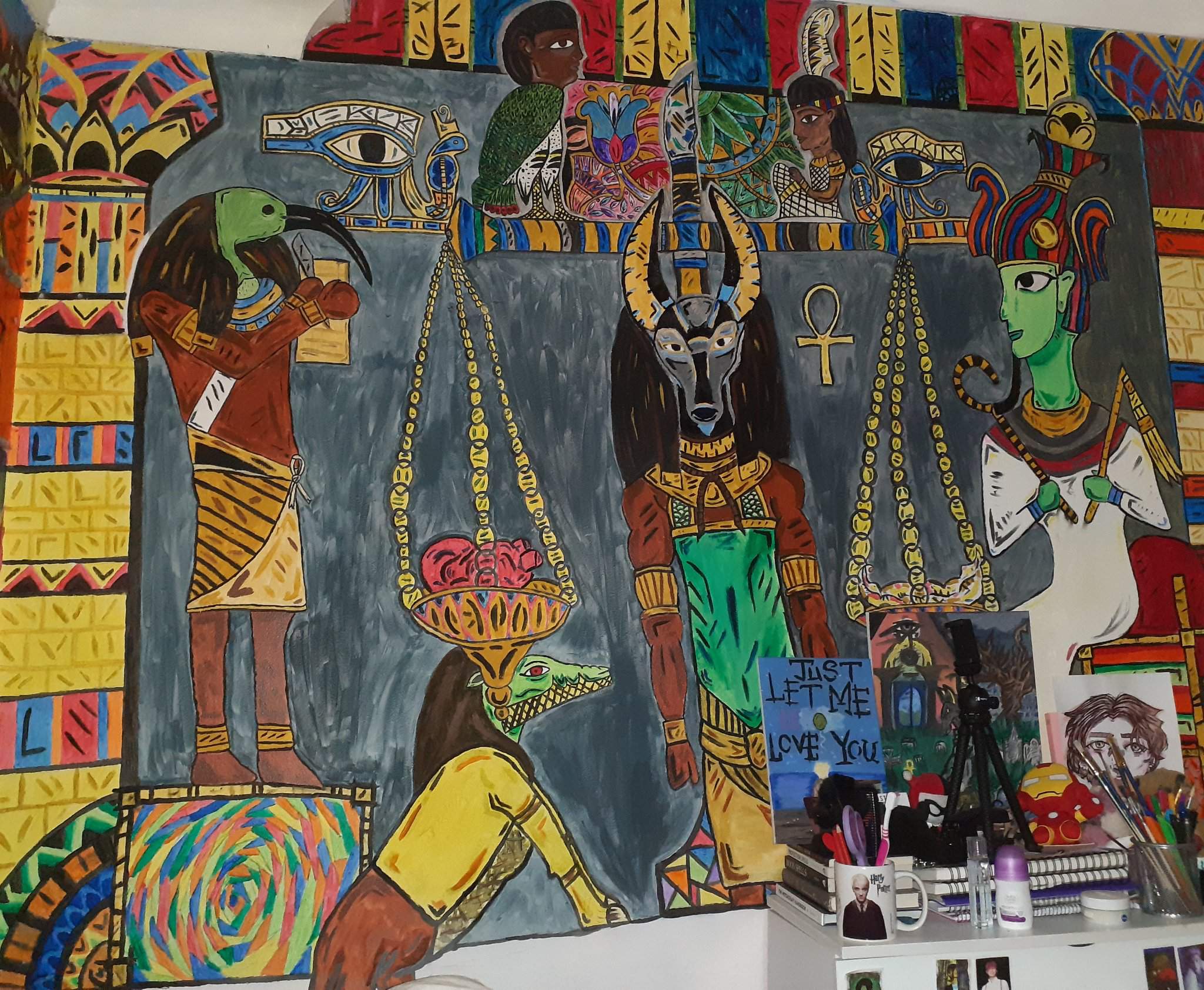 Painting Egyptian Gods On My Wall Video | Kemeticism Amino