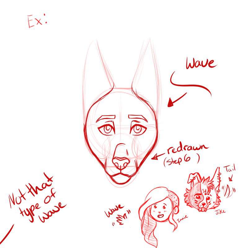 How to draw a basic furry/canine headshot (front view) | 