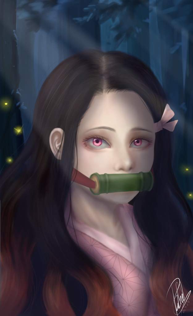 Nezuko Kamado Semi REALISTIC Digital Fanart Anime Art Amino