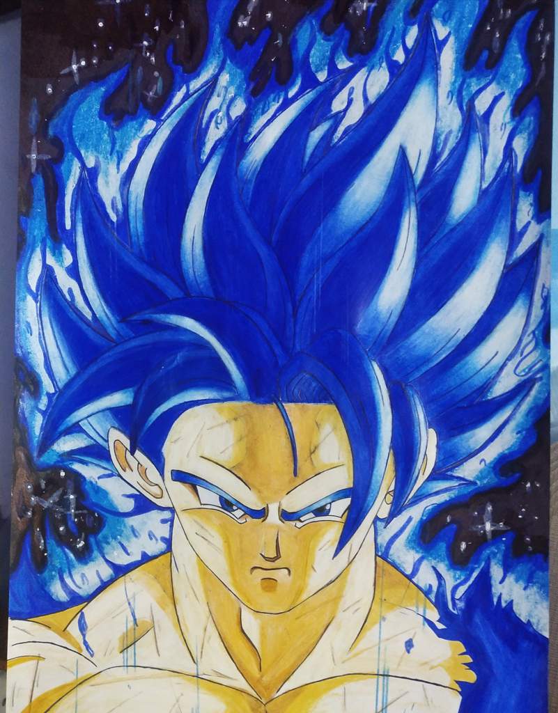 Goku Super Saiyan Blue Battle Damage Redraw! | DragonBallZ Amino