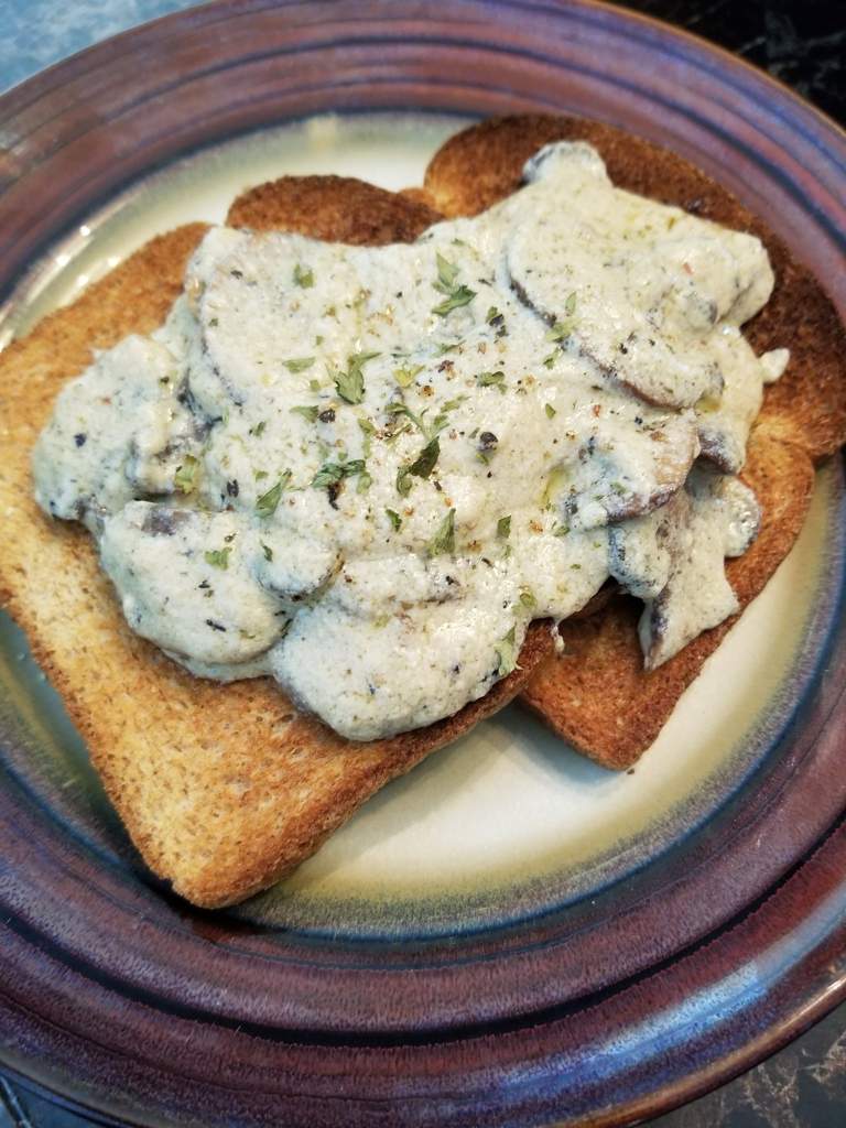 Creamed mushroom on toast Vegan Amino