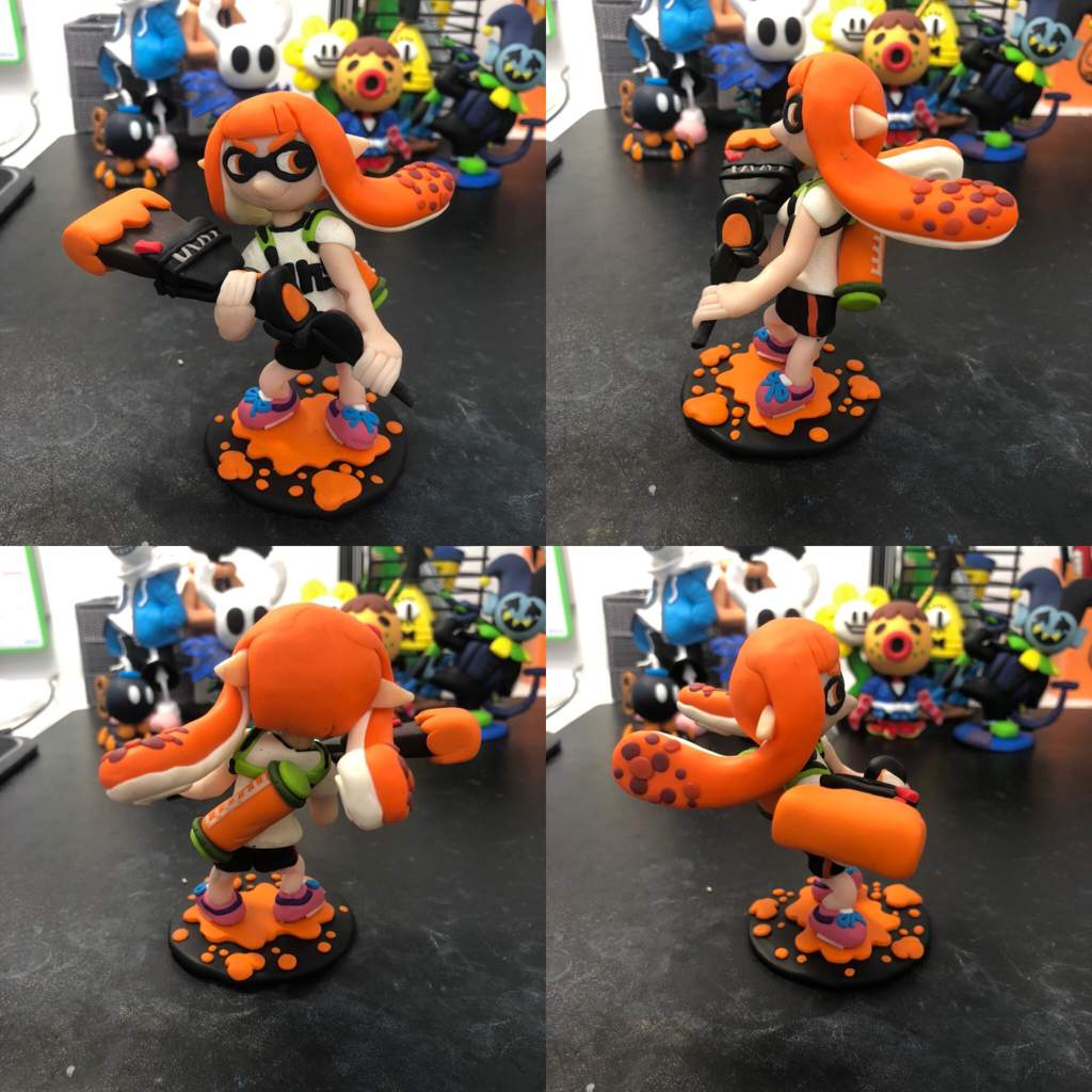 🦑🧡Inkling in Clay🧡🦑 + Kensa Octobrush🖊 | Splatoon2》 Amino