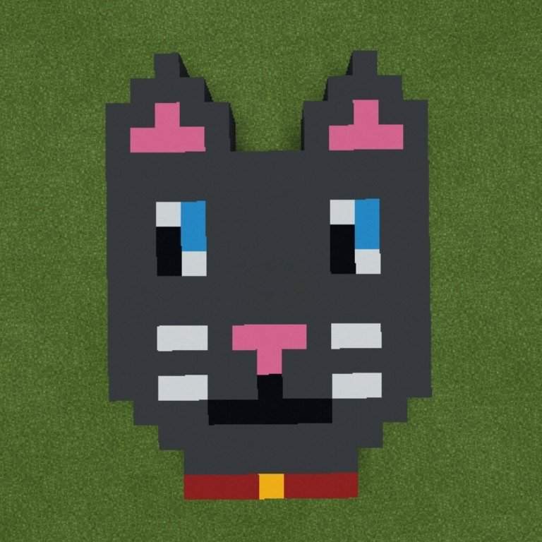 Pixel Art de Gato no Minecraft [tutorial by me] 😎 | 🐱gatos e gatas🐱 Amino