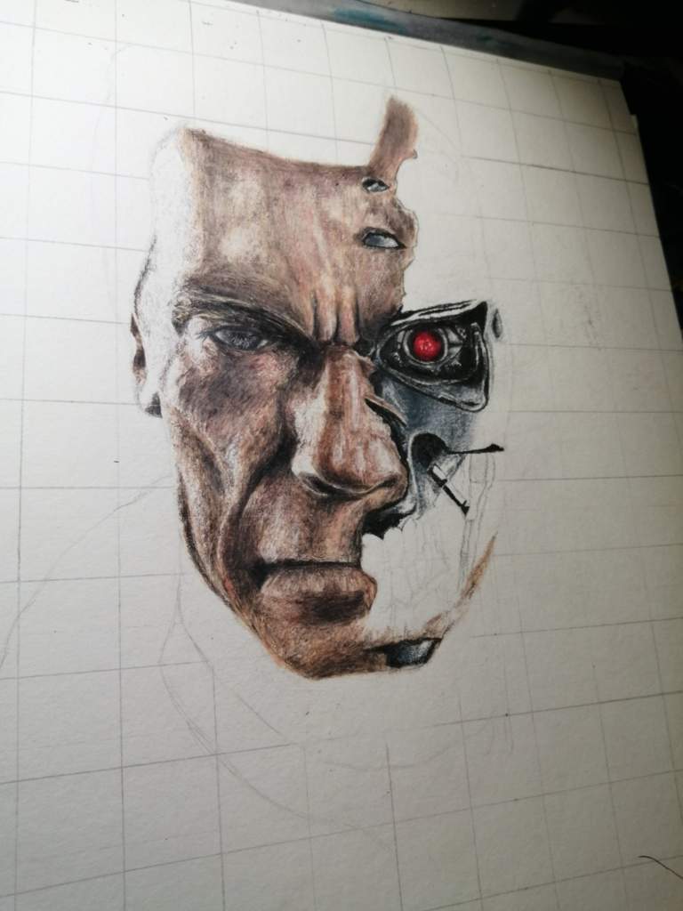 Dibujo Hiperrealista De Terminator Y Proceso 