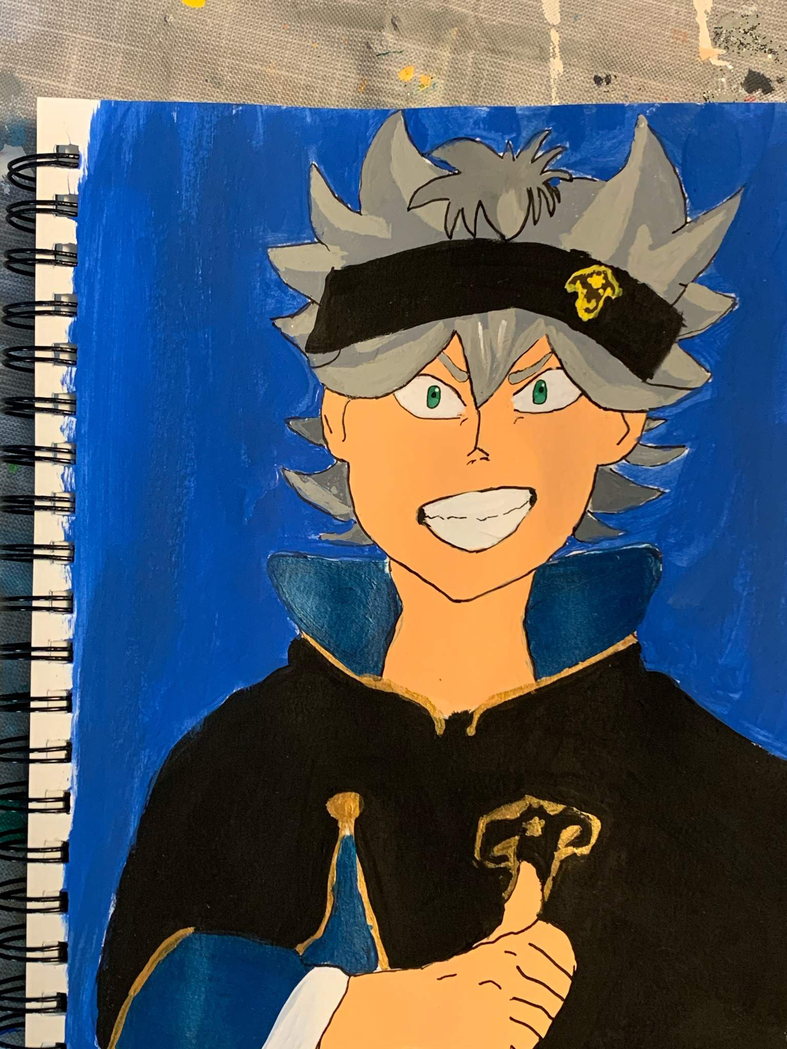 I made a Asta painting!! | Black Clover! Amino