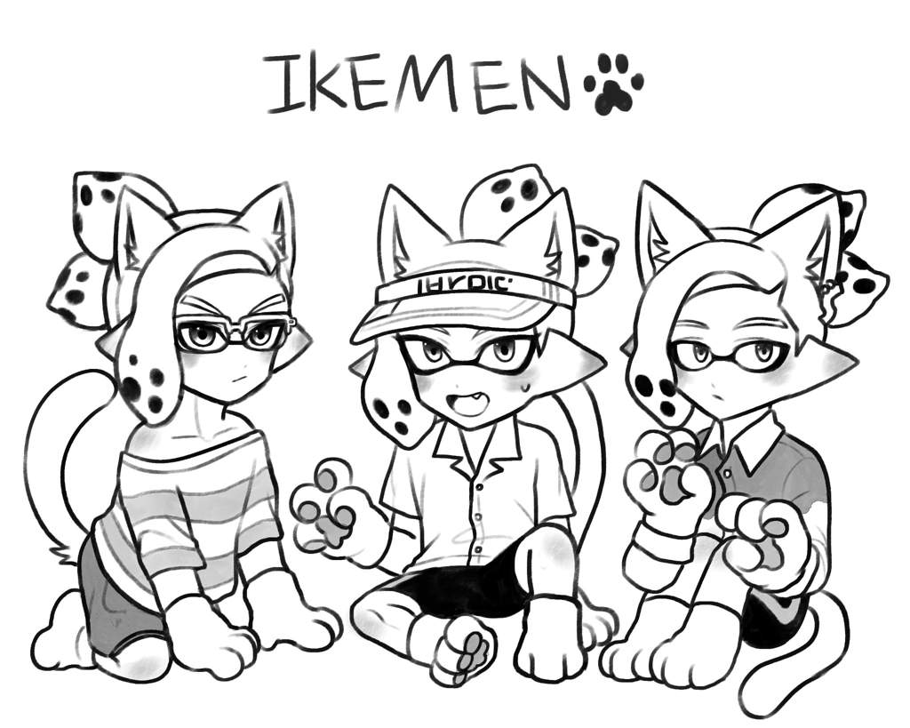 kawaii splatoon coloring pages cat