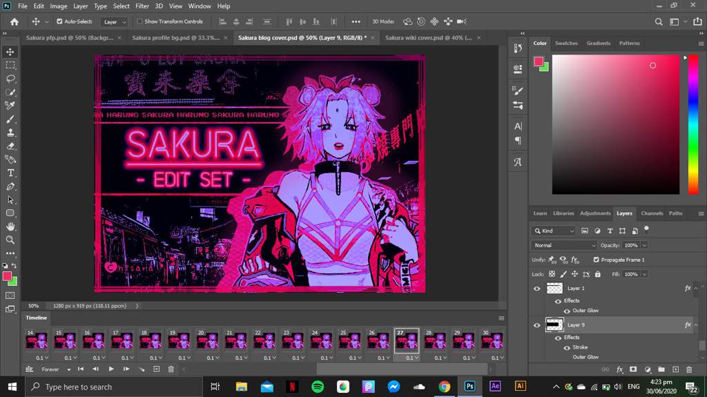 Neon Sakura Set 🌸 | Naruto Amino