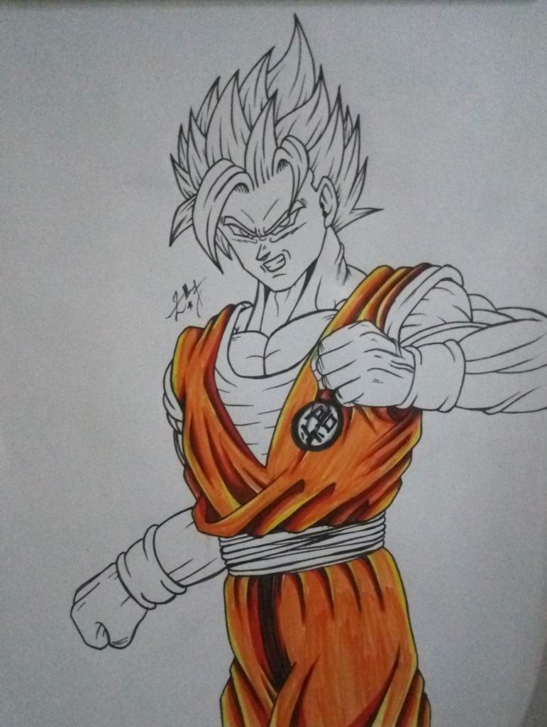 Drawing Goku Super Saiyan 2 •Redraw/Improve of the bad artwork from ...