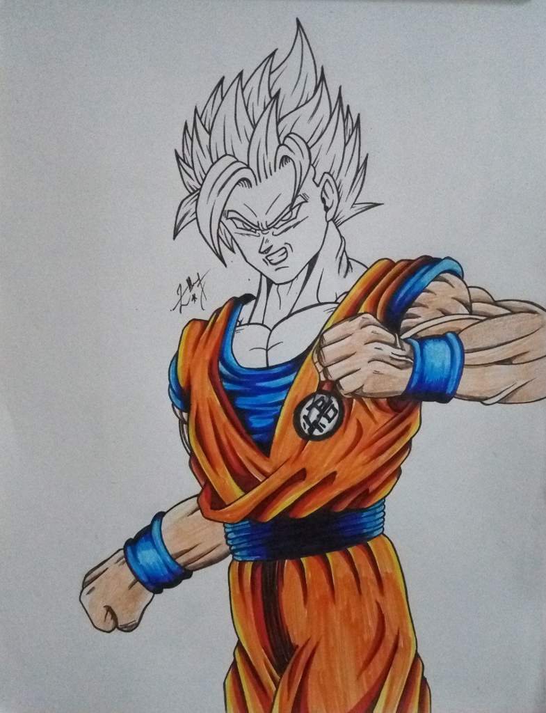 Drawing Goku Super Saiyan 2 •Redraw/Improve of the bad artwork from ...