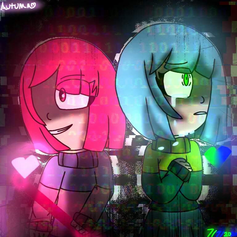 [Glitchtale] Amber and Betty [Collab Redraw] | Glitchtale Amino