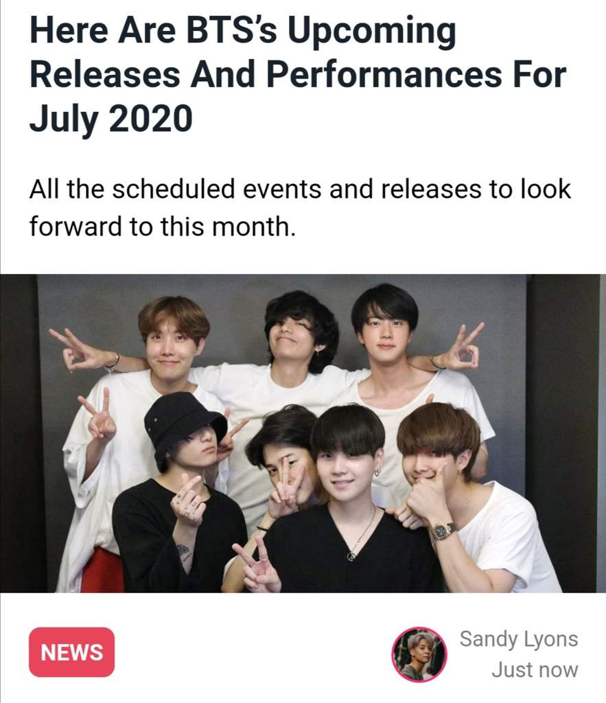 BTS’s Releases And Performances For July 2020