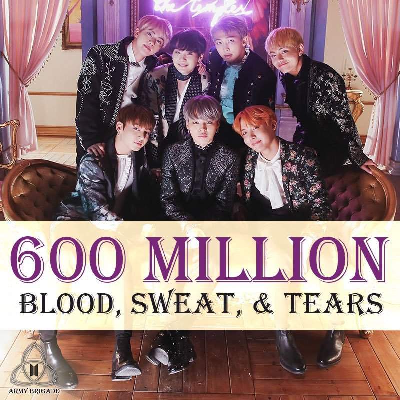 Blood Sweat Tears Surpasses 600 Million Views Bts Amino - blood sweat and tears bts roblox id