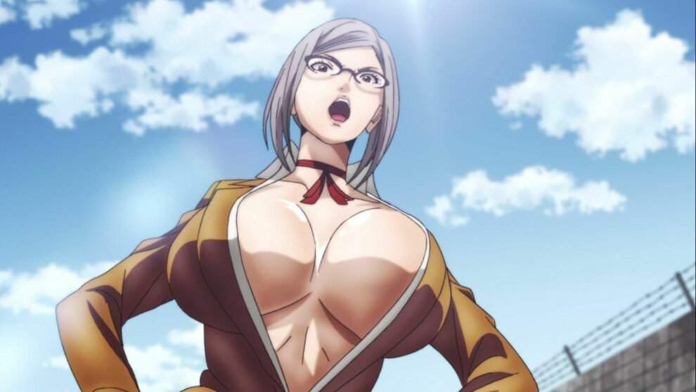 Busty anime on the train