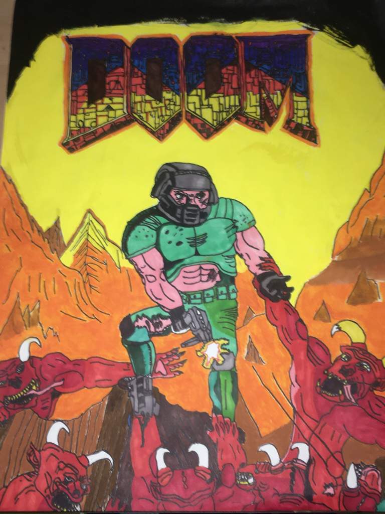 Doom 1993 cover art drawing?/painting? | DOOM Amino