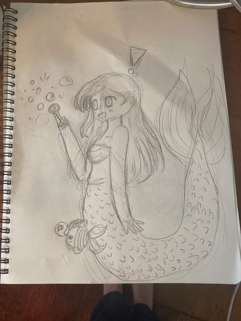 Random Drawing of Ariel Blowing Bubbles ;w; | Anime Art Amino