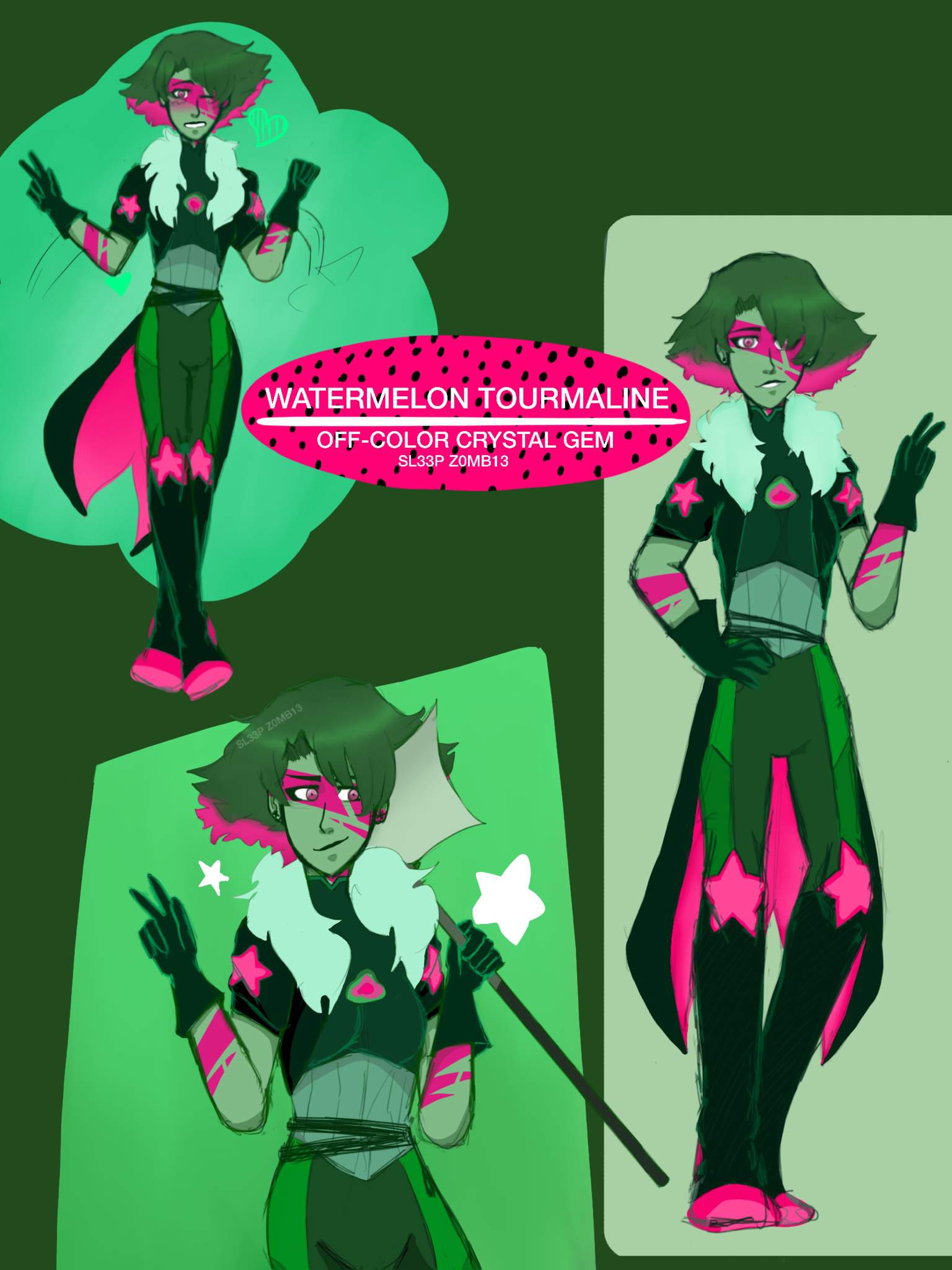 Watermelon tourmaline concept art | OC’s Universe Amino