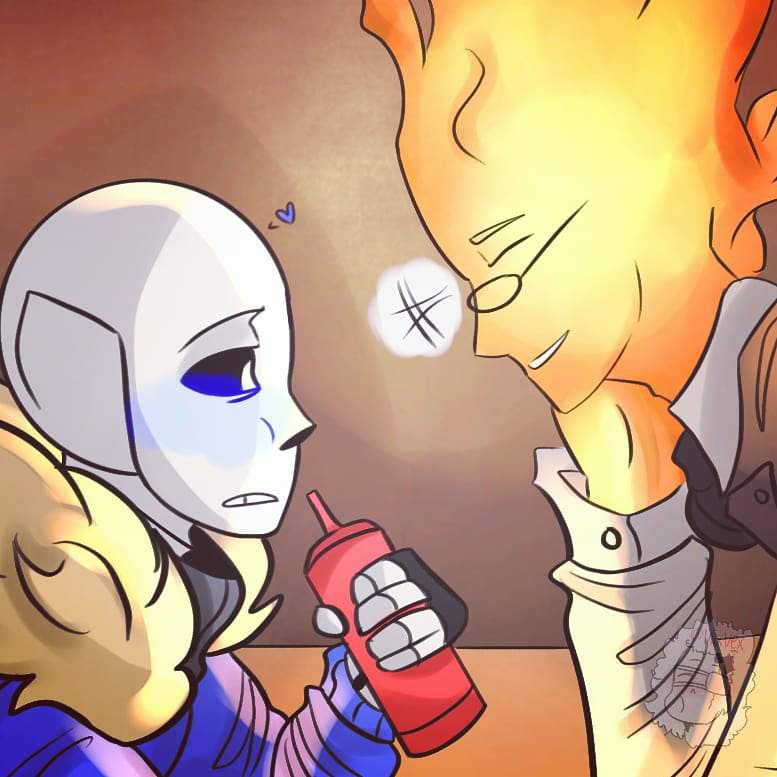 *(Grillby chuckled at your pun, although others have before, you now ...