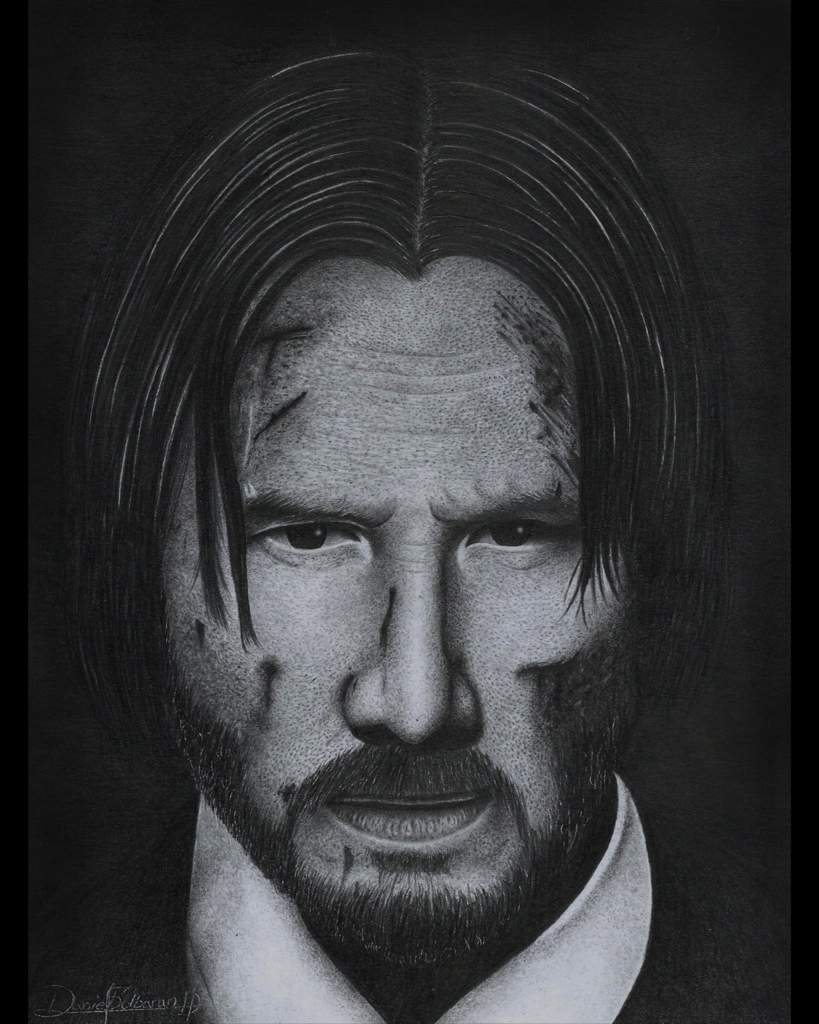 JOHN WICK por DANDESWOLF dibujo hiperrealista en opalina y lápices de ...