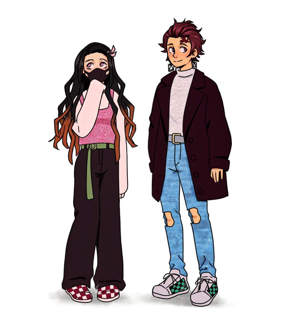 Demon Slayer characters in modern clothing | Art Amino