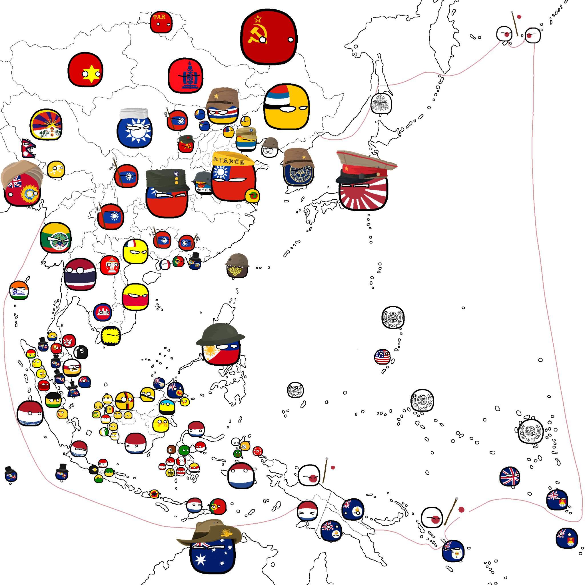 Map of East Asia WWII | Polandball Amino