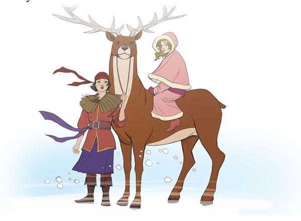 Снежная королева на олене. Снежная Королева олень и разбойница.