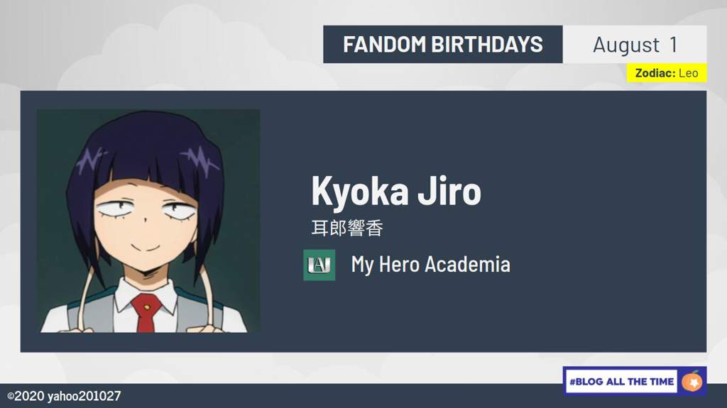 Happy Birthday, Kyoka Jiro (2020) | Anime Amino