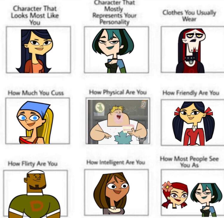 About Me-Character Chart | Total Drama Official Amino