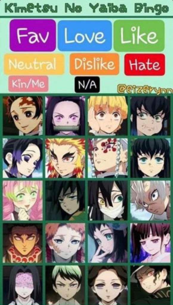 Kny bingo! | Demon Slayer: Kimetsu No Yaiba Amino