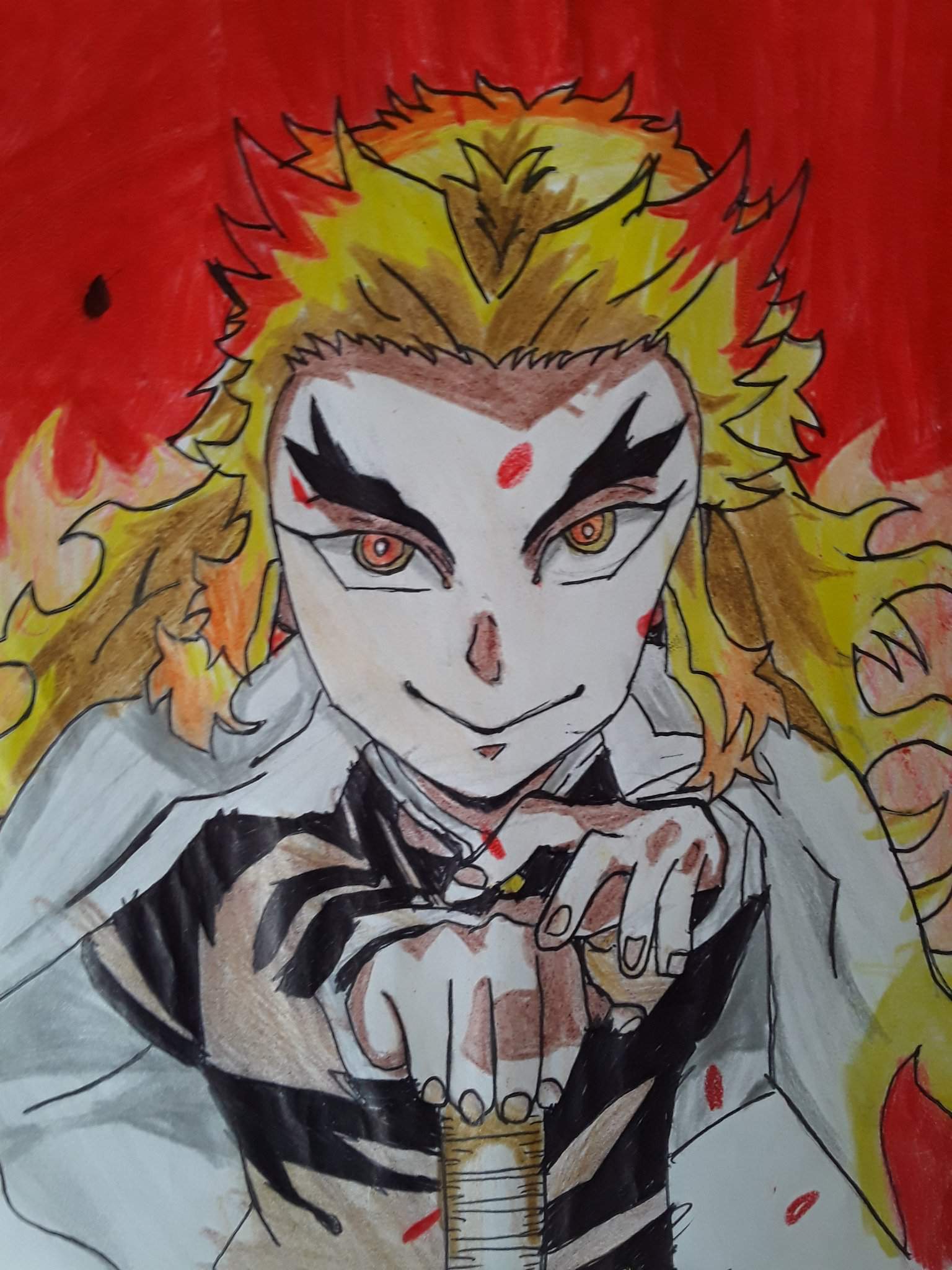 Dibujo a kyojuro rengoku(pilar de fuego) | Arte Anime Amino Amino