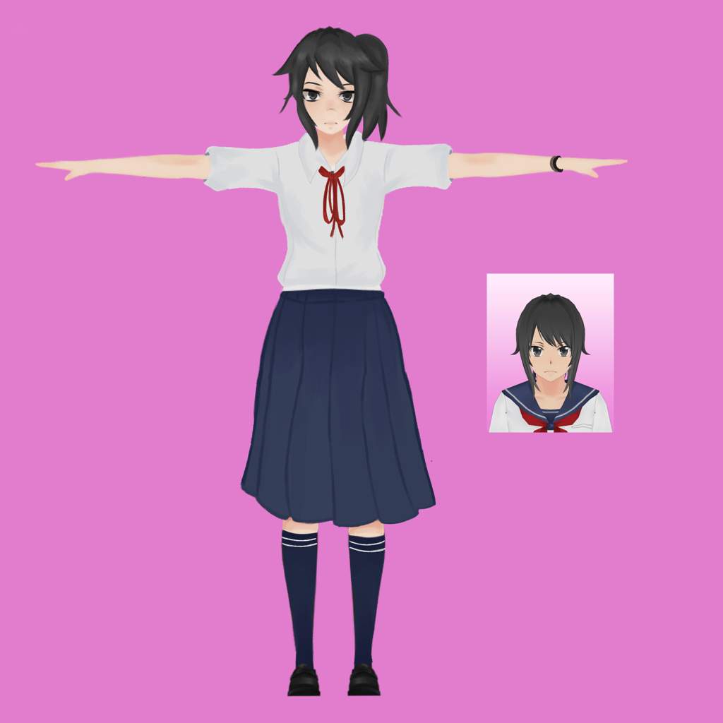 Blade hair Mode Яндере симулятор. Custom uniform Yandere Simulator texture.