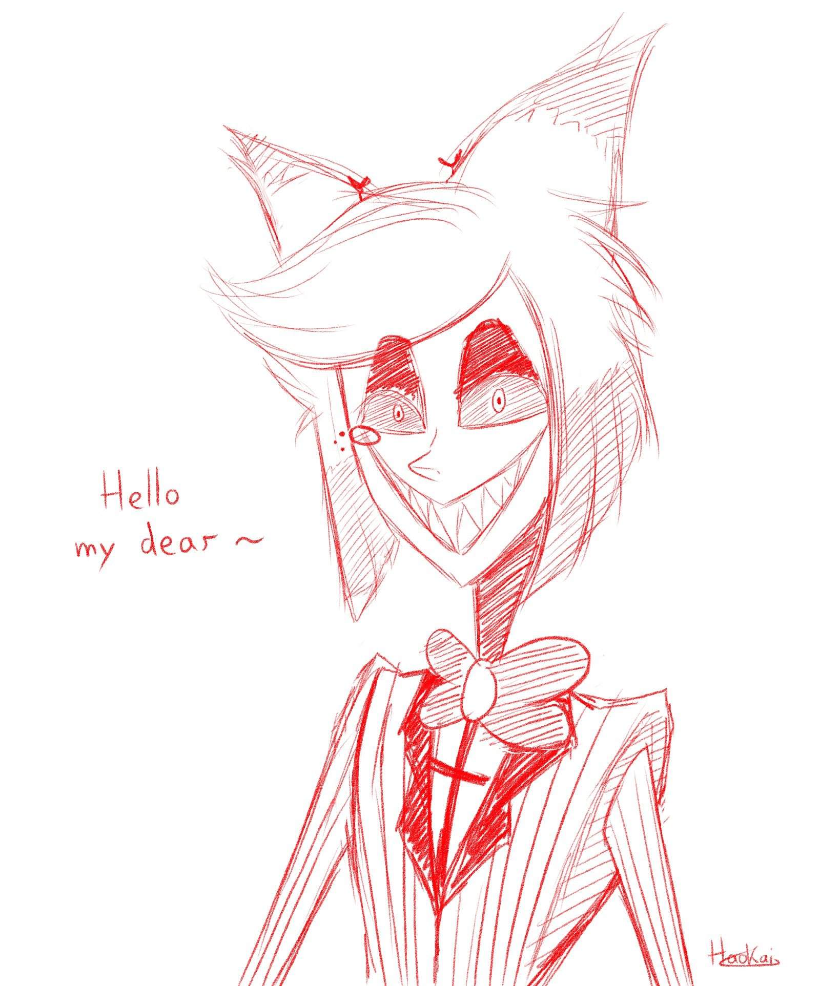 Croquis d'Alastor! 💖 | Hazbin Hotel ~ FR {Officiel} Amino