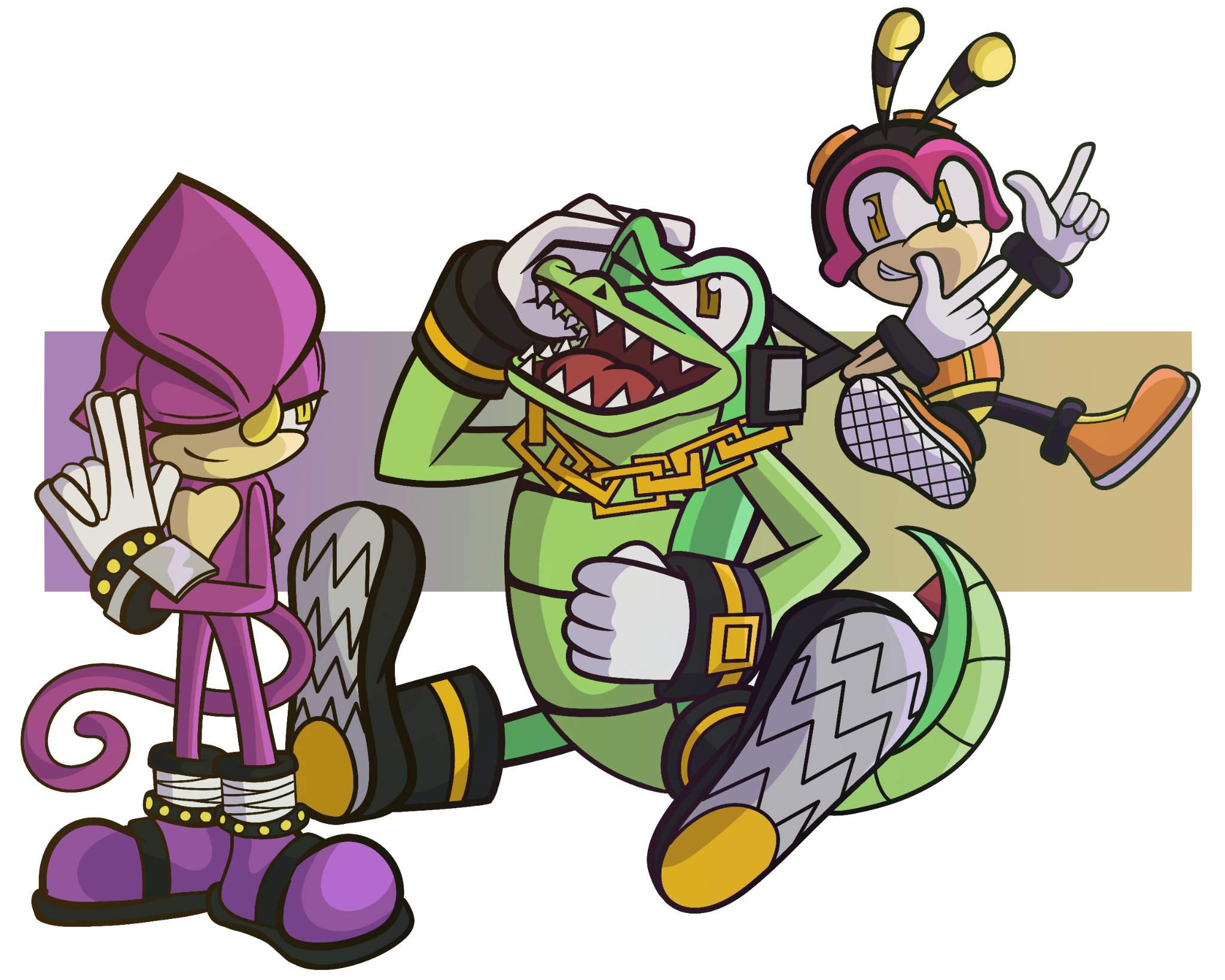 Team Chaotix in their Heroes pose | Sonic the Hedgehog! Amino