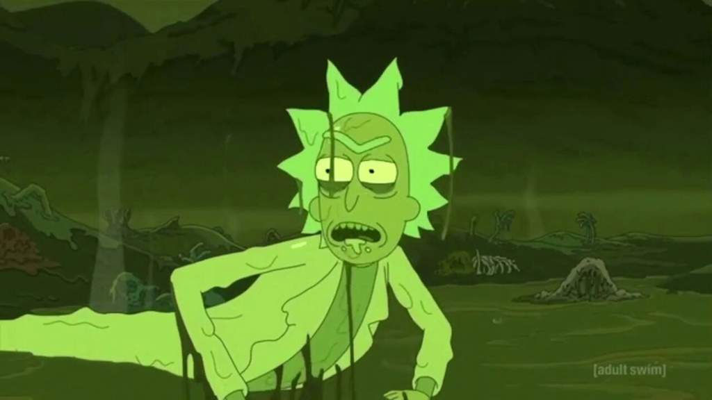 Toxic Rick can be seen lying in a sticky, liquid-like pool of toxins which ...