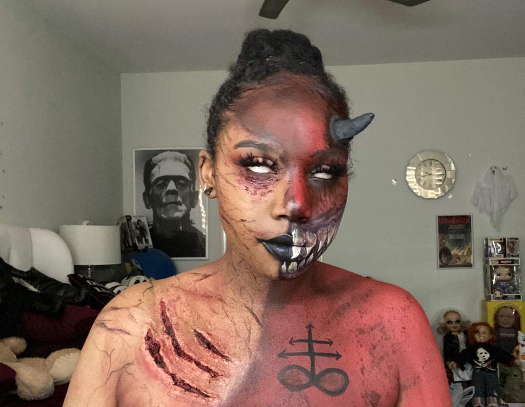 half demon half human makeup