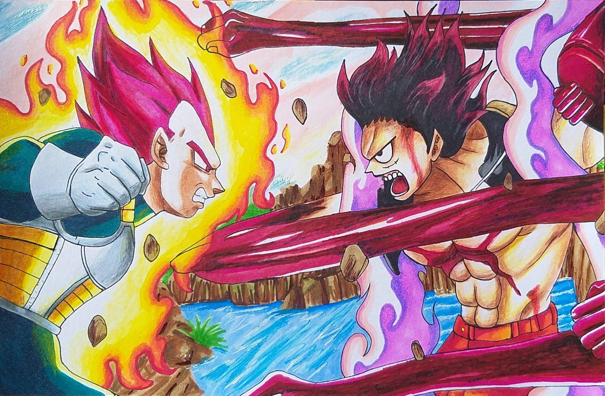 Vegeta vs Luffy | Arte Anime Amino Amino