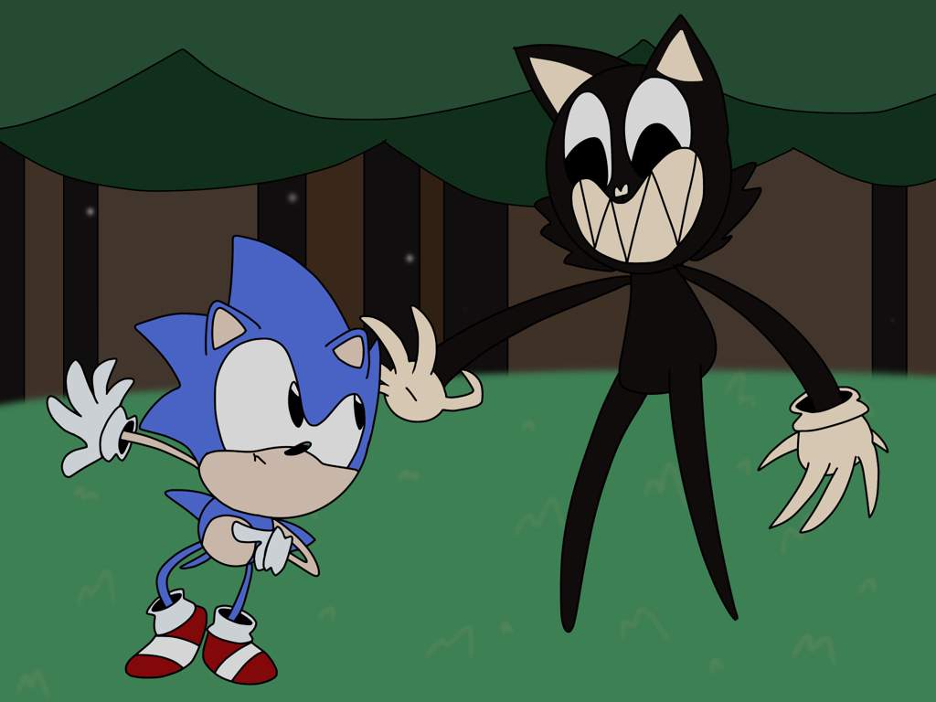 Sonic meets cartoon cat Sonic the Hedgehog! Amino