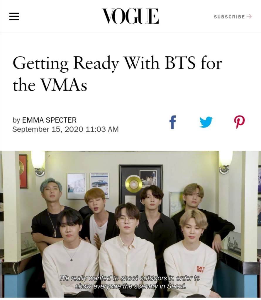 Vogue Shares An Inside Look At Bts Preparation For Vmas Bts Amino