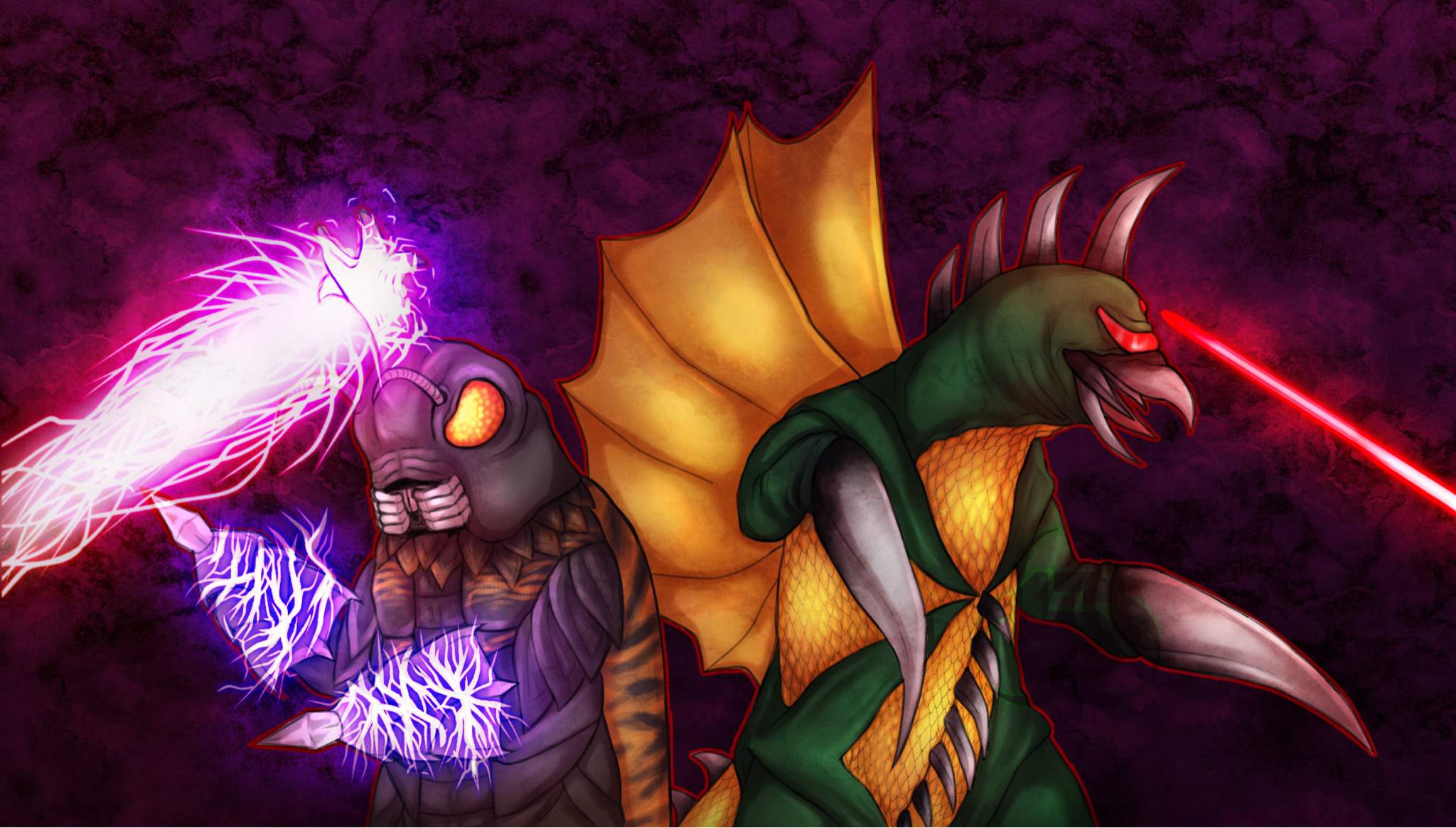 Gigan and Megalon artwork | Godzilla Amino