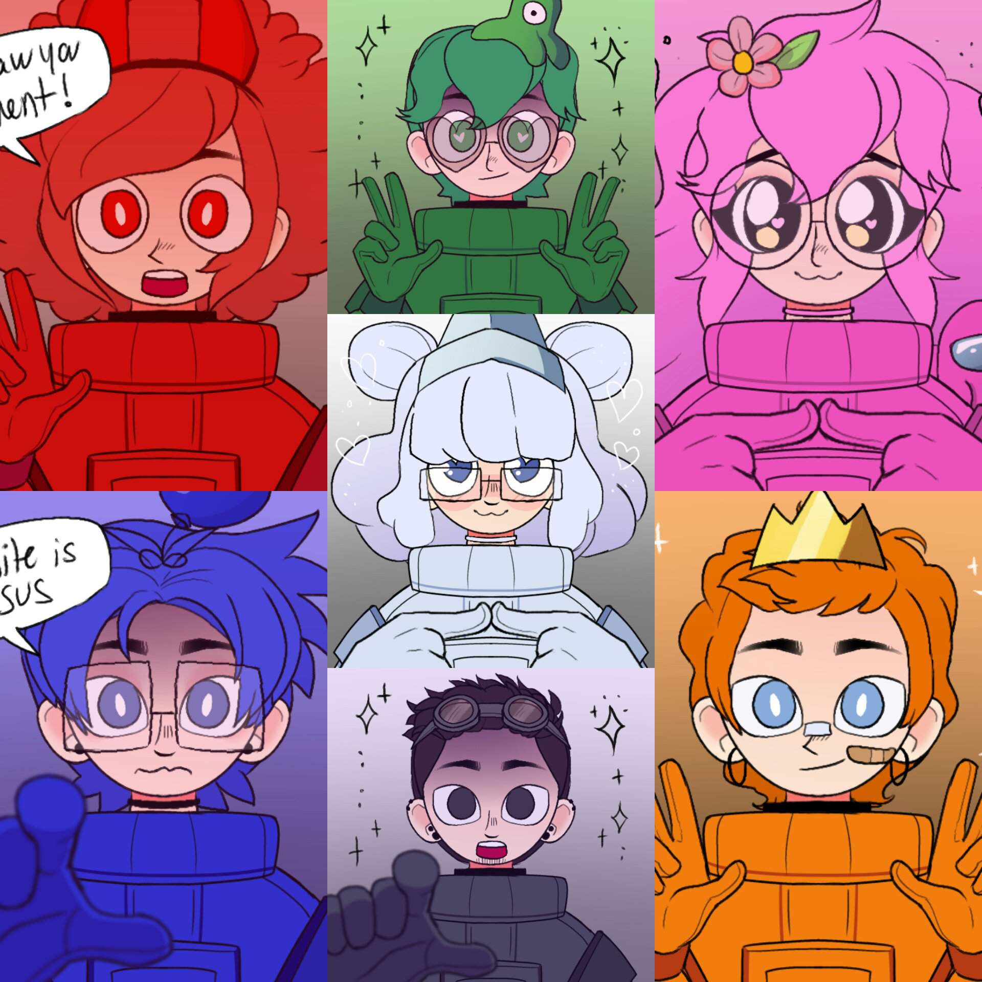 Some of my own Among Us characters! | Among Us (innersloth) Amino