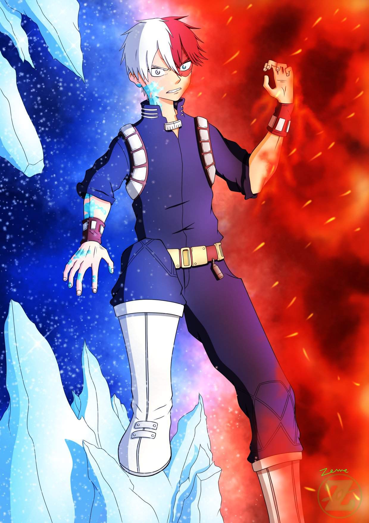 Shoto Todoroki art piece | My Hero Academia Amino