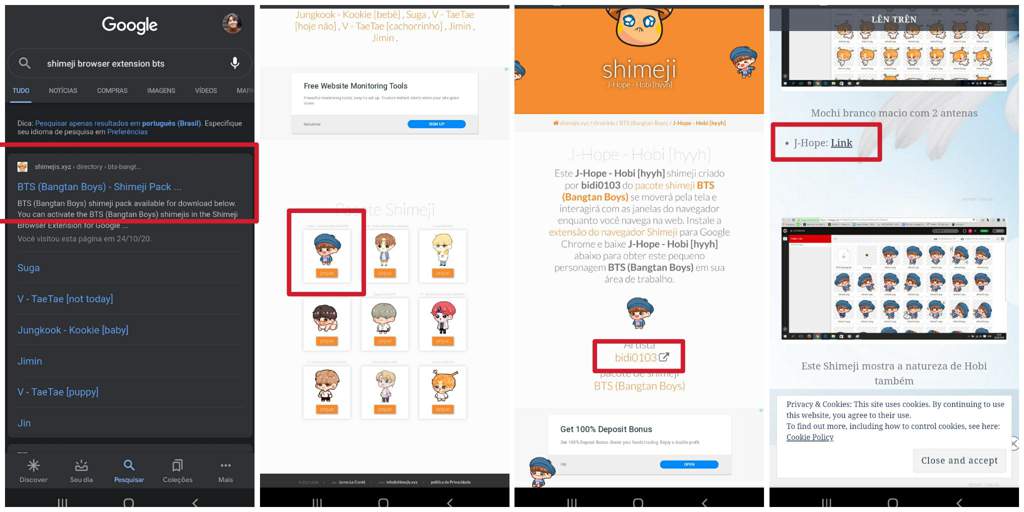 [TUTORIAL] Como ter 'SHIMEJIS' do BTS no seu celular 𖧧 `` 🐿 JiKook