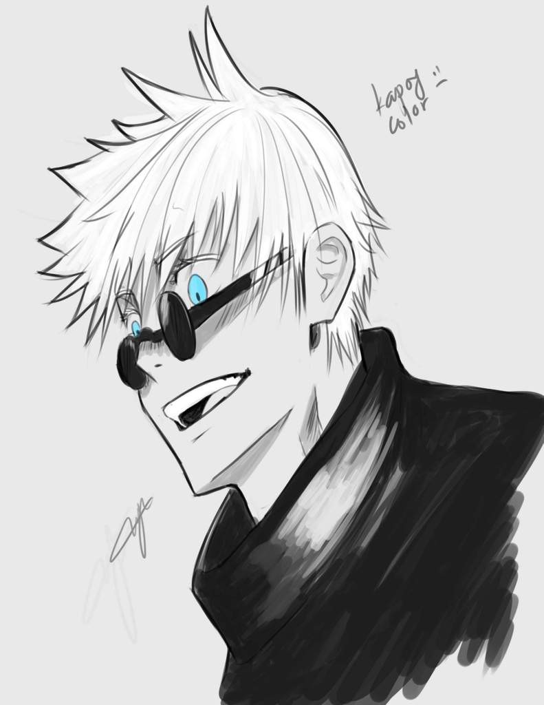 Gojo Satoru | Jujutsu Kaisen *fanart by me* ( i will do the colored one ...