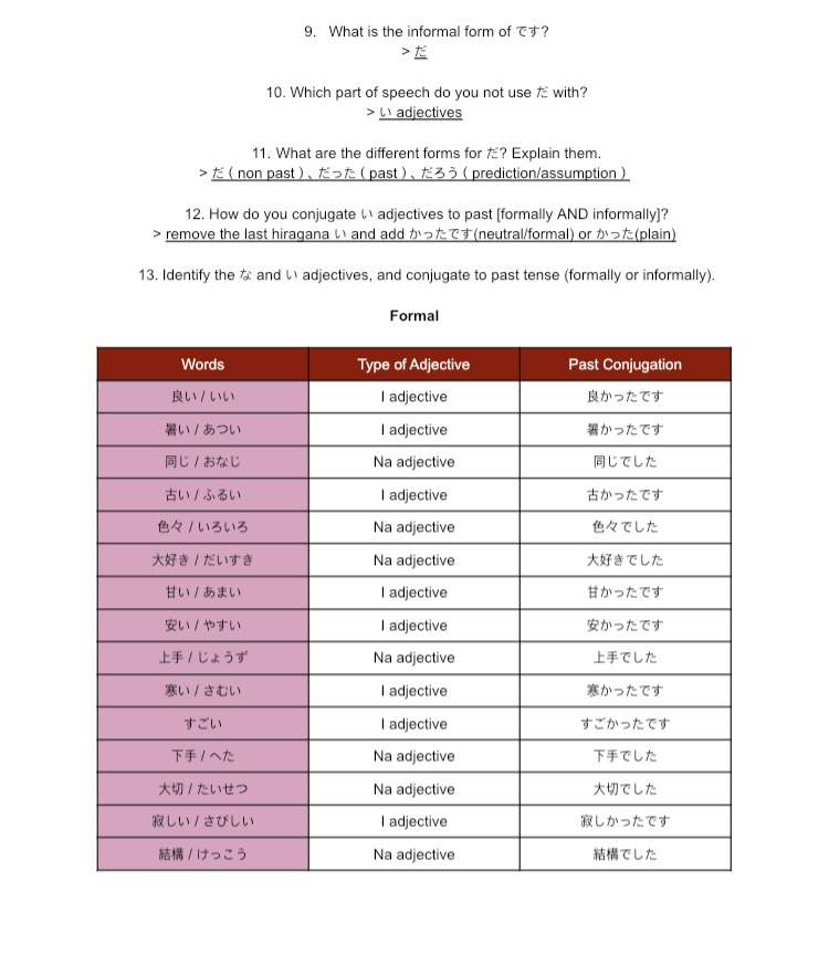 lesson 6 homework | Japanese School Amino