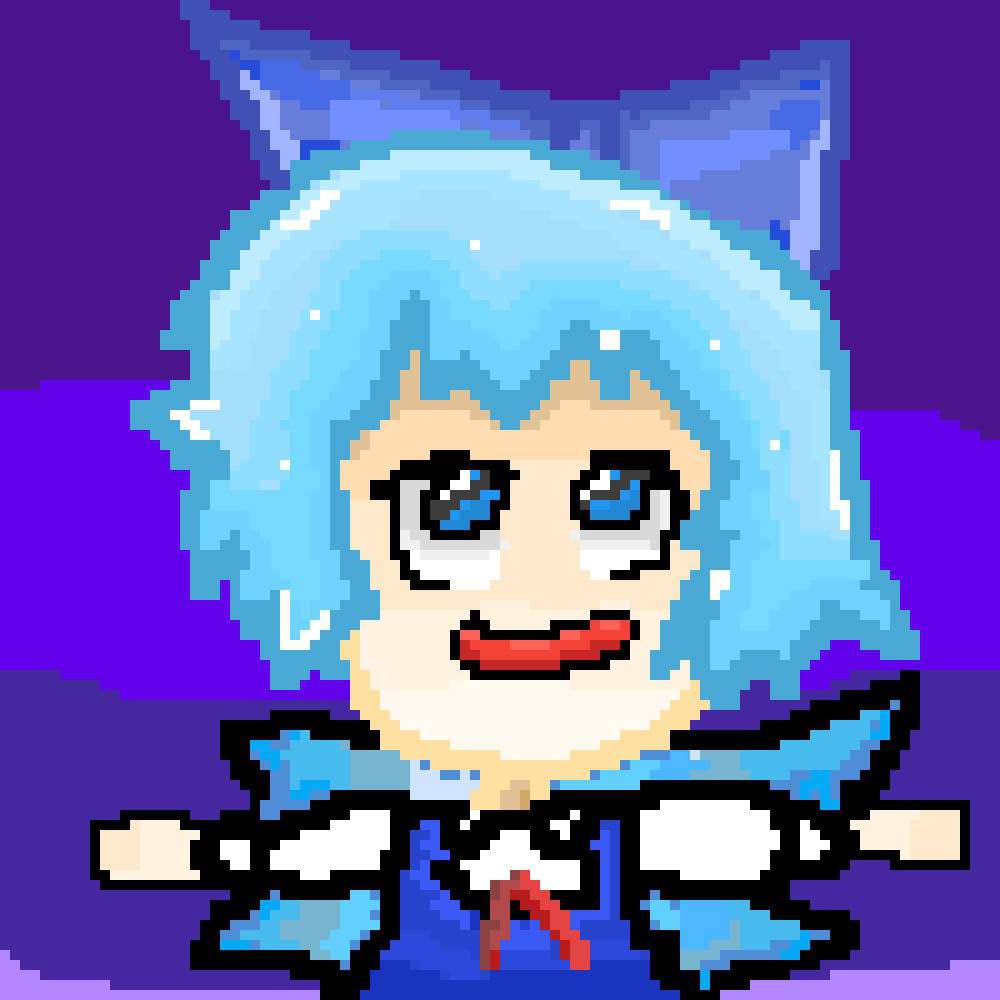 Cirno pixel art | Touhou Project Amino