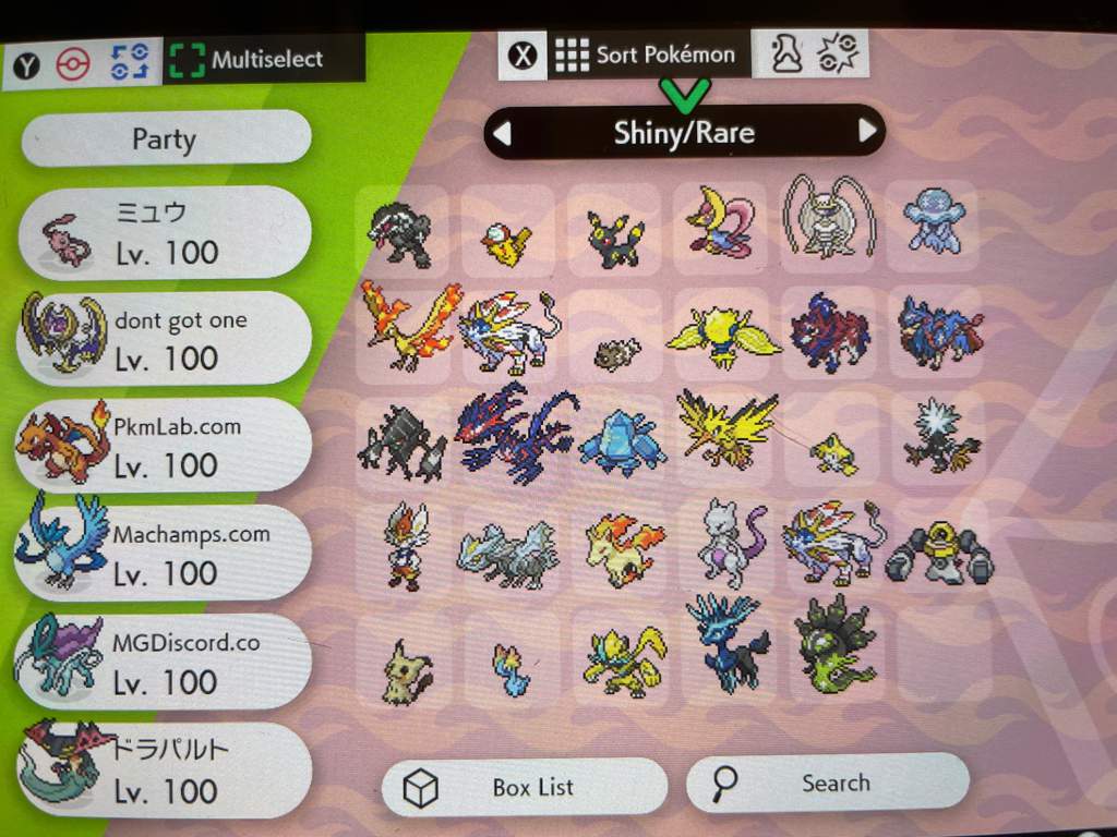 Updated Inventory All Are Shiny Besides Zacion Zamazenta One Of The Sulgaleos And Eternatus Offers Pokemon Sword And Shield Amino